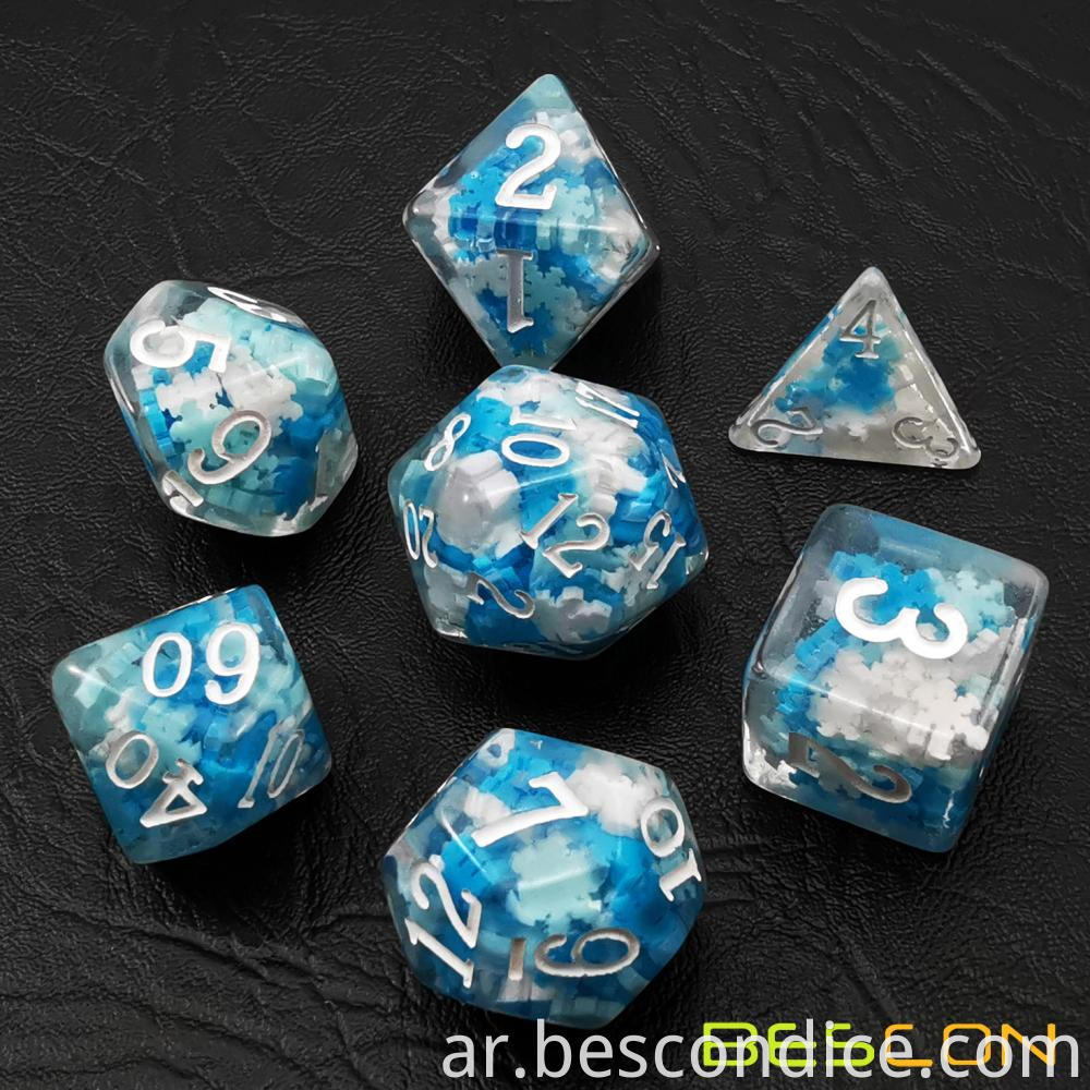 Snowflake Stuffed Poly Rpg Dice Set Of 7 4